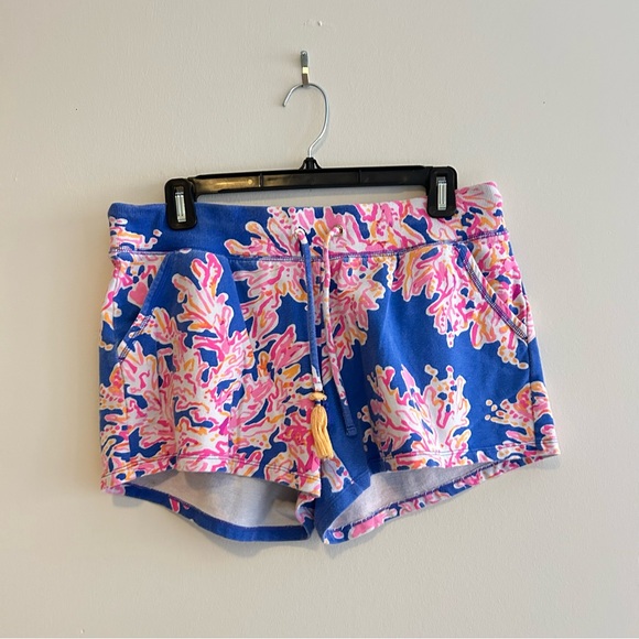 Lilly Pulitzer Pants - Lilly Pulitzer Yasmin Shorts Brilliant Blue It's Electric Pink Coral Preppy Knit